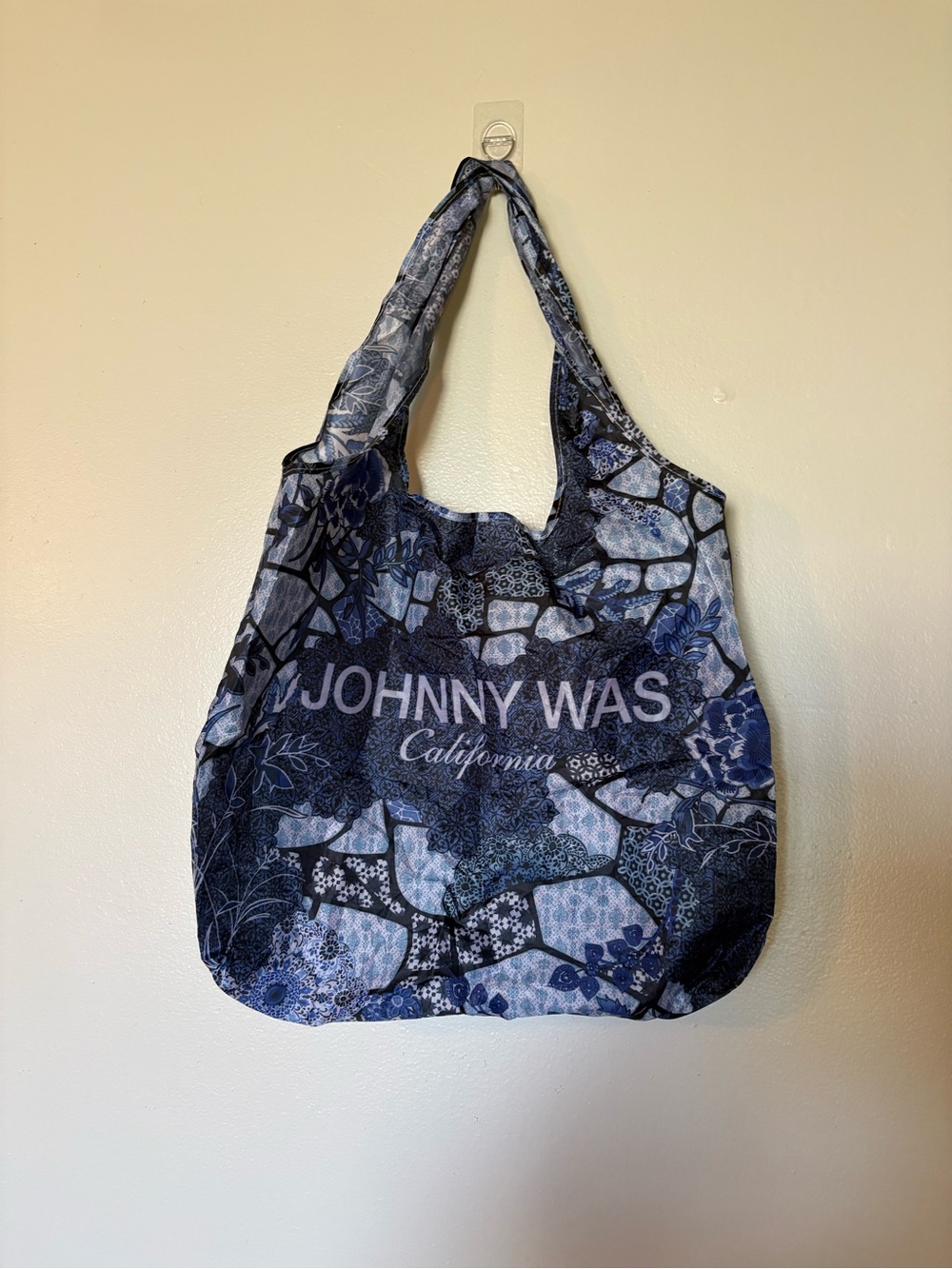 Johnny Was Blue Mosaic Print Tote Bag - Picture 2 of 5